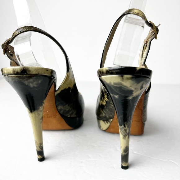 SZ 39 Jimmy Choo Peep Peep Toe Slingback Heels - Picture 5 of 10